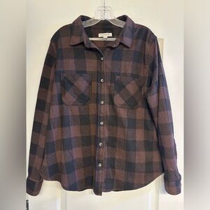 Beach Lunch Lounge Plaid Flannel Shirt